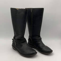 Womens Rosen 1005450 Black Leather Round Toe Riding Boots Size 11 alternative image