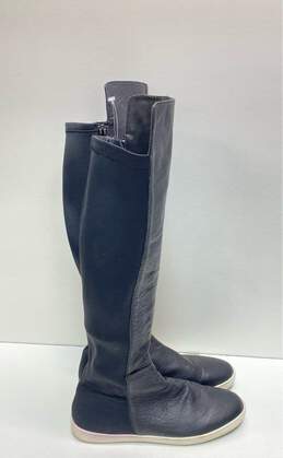 Atelje 71 Leather Slip-On Knee High Boots Black 7.5