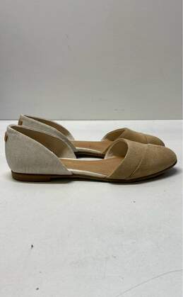 TOMS Tan Suede Canvas Slide Flats Loafers Size 7
