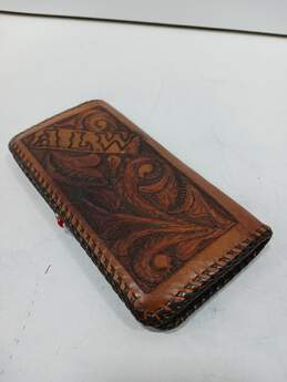 Brown Hand Tooled Leather Wallet alternative image