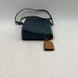 Coach Womens Blue Leather Adjustable Strap Logo Charm Crossbody Bag Purse image number 3