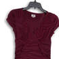 Womens Red Regular Fit V-Neck Cap Sleeve Pullover A-Line Dress Size XS image number 3