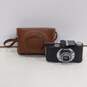 Black Film Camera w/ Brown Leather Case image number 1