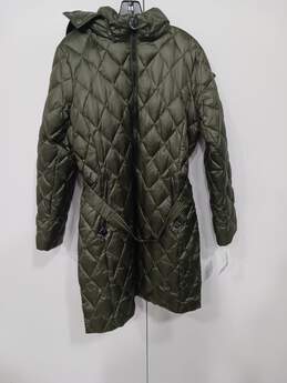 Michael Kors Women's Dark Moss Quilted Nylon Parka Jacket Size L NWT