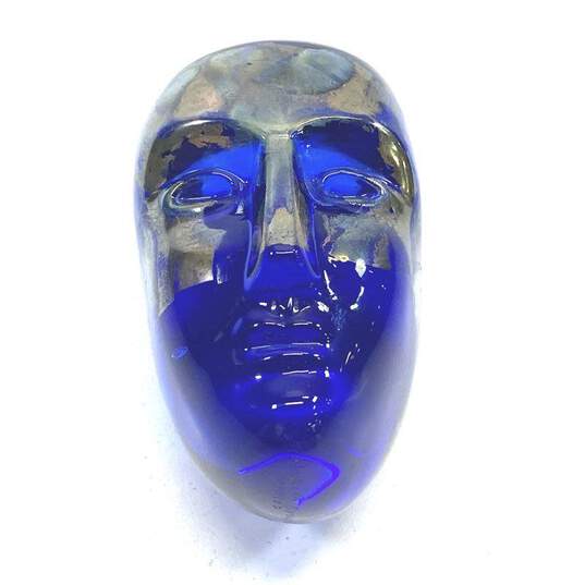 Kosta Boda Art Glass Handcrafted Blue 3in Glass Bertil Vallien Brian Sculpture image number 1