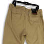 NWT Womens Beige Flat Front Stretch Straight Leg Chino Pants Size 14L image number 1