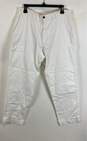 Lardini Mens White Flat Front Pockets Straight Leg Cargo Pants Size 48 image number 1