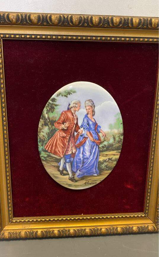 Lot of 2 Framed Art "Walk in the Bois" by Maricelle and Rococo Cameo on Velvet image number 7