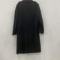 Mens Black Long Sleeve Pockets Button Front Long Trench Coat Size 44 image number 2