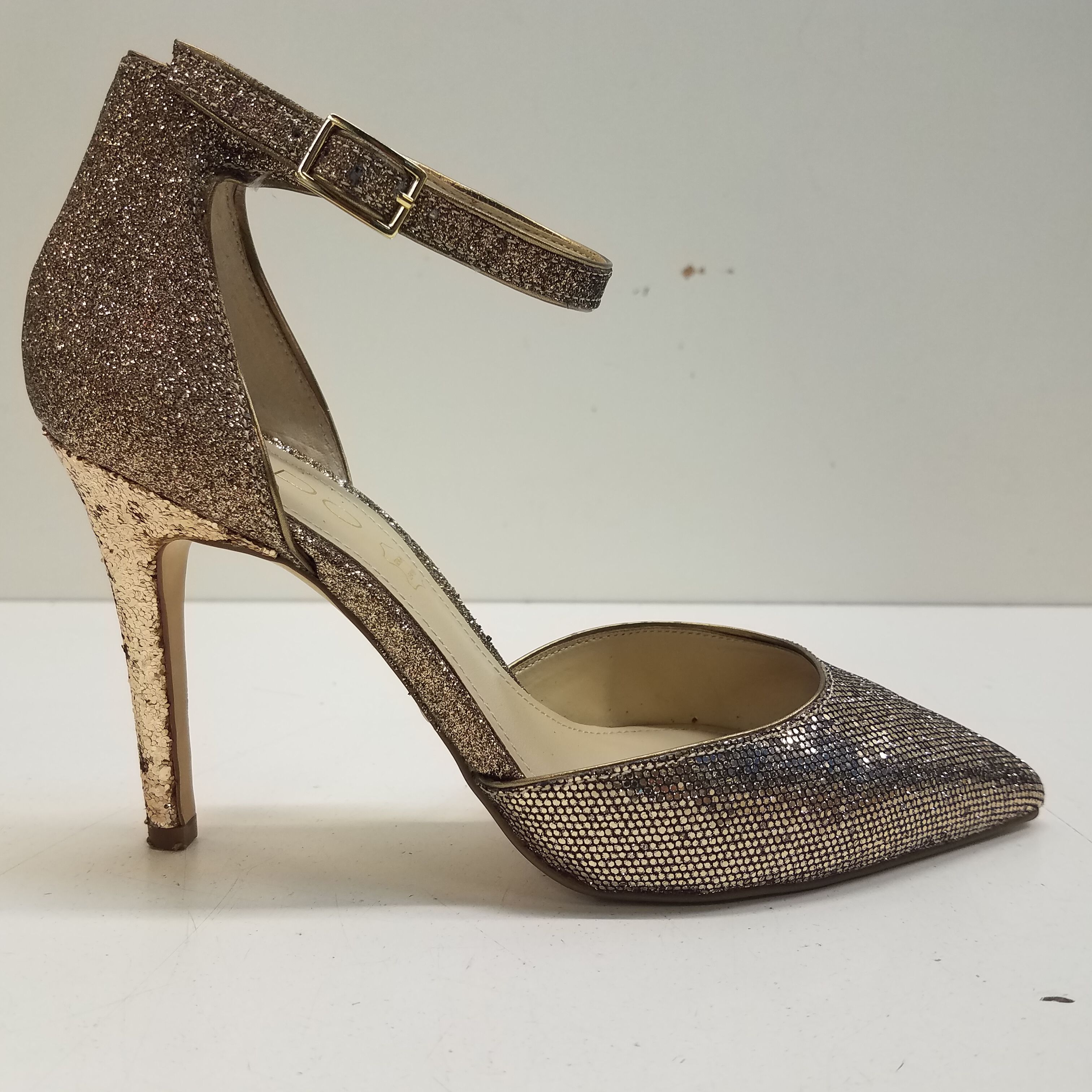 Aldo Womens Dark Tan Crystal Studded Embellished High Heel Closed Toe Pumps  Sz 9 | eBay