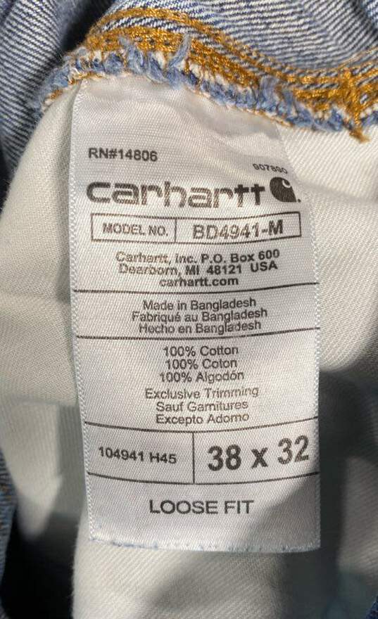 Carhartt Mens Blue Cotton Loose Fit Denim Utility Straight Leg Jeans Size 38X32 image number 6