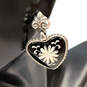 Designer Brighton Silver-Tone Water Lily Flower Heart Shape Drop Earrings image number 3
