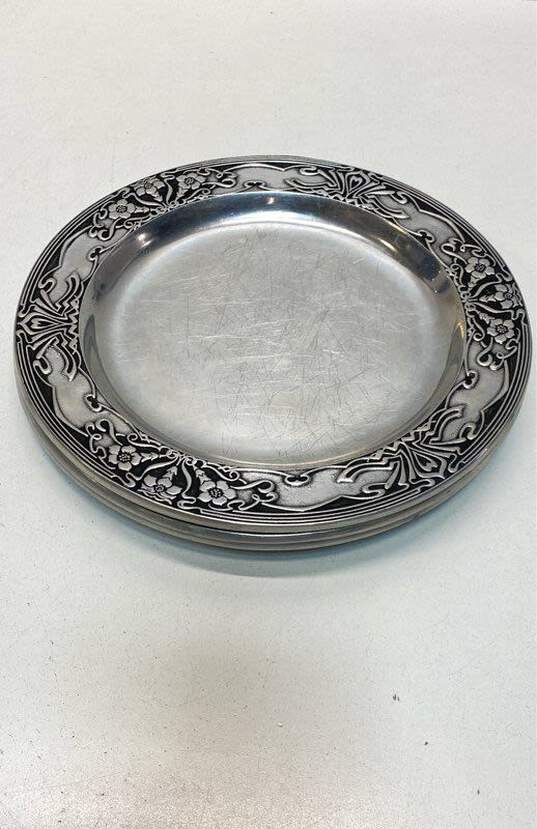 Wilton Armetale Plates Set of 6 George Briard Designed Vintage Wilton Pewter image number 9