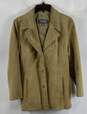 Wilsons Leather Womens Tan Leather Long Sleeve Pockets Blazer Jacket Size M image number 1