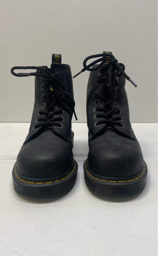 Dr. Martens Black Leather Steel Toe Safety Lace Up Boots Women's Size 7 M image number 3
