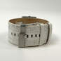 Designer Fossil BAW JR-9909 Silver-Tone White Leather Strap Analog Wristwatch image number 3