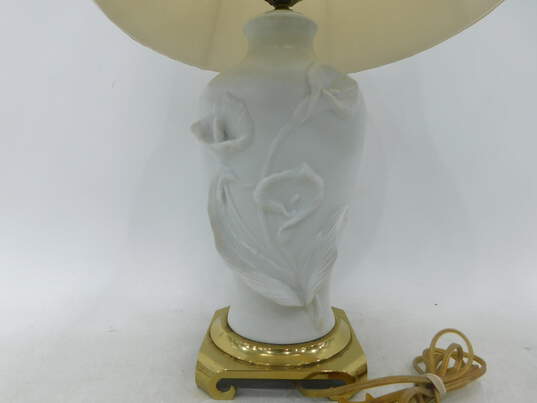 Rare Vintage 1986 Nicholas Berbenczy Calla Lily Porcelain Bisque Lamp Franklin Mint image number 2
