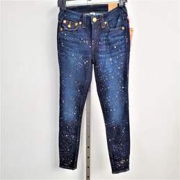 Womens Mossimo Mid Rise Jeggings Jeans Size 4 Paint Splatter Skinny