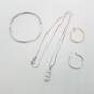 Sterling Silver CZ Pendant 18in Necklace Hoop Earrings 6 1/2in Hinge Bracelet Bundle 3pcs 14.8g image number 7