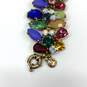 Designer J.Crew Multicolor Crystal Stone Spring Ring Bearded Bracelet image number 4