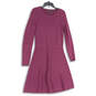 Womens Purple Long Sleeve Crew Neck Pullover Sweater Dress Size Small image number 1