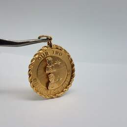14k Gold 1.5 Inch Melee Diamond Medallion Pendant 10.4g alternative image