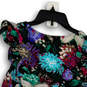 Womens Multicolor Floral V-Neck Ruffle Sleeve Pullover Blouse Top Size 2 image number 4
