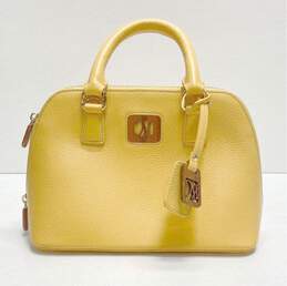 Martin & MacArthur Yellow Leather Domed Zip Crossbody Bag