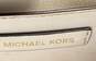 Michael Kors MK White Signature Embossed Leather Flap Shoulder Bag image number 4