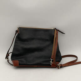 Womens Black Brown Leather Inner Pockets Adjustable Strap Crossbody Bag alternative image