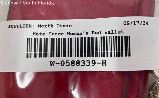 Kate Spade Womens Cameron Red Saffiano Leather Keychain Card Wallet image number 7