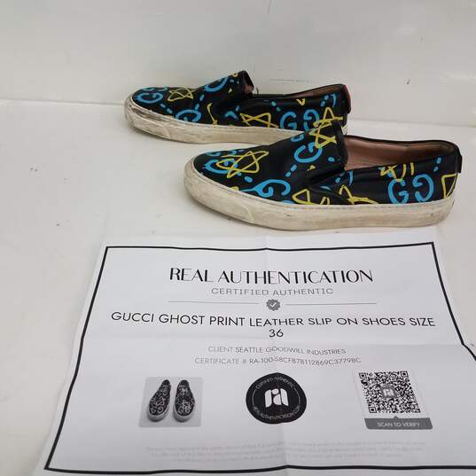 Gucci Ghost Print Slip-On Shoes Size 36 Authenticated image number 1