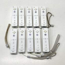 Set Of 10 Nintendo Wii Remotes For Parts/Repair- White