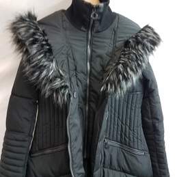 Noize Black Trench Puffer with Fur Trimmed Hood - Size Small (2-4) alternative image
