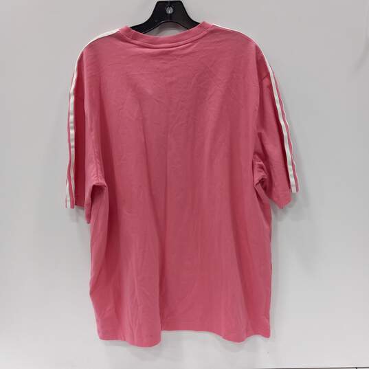 Adidas Women's Pink/White Rose Tone Oversized Tee Size L NWT image number 2