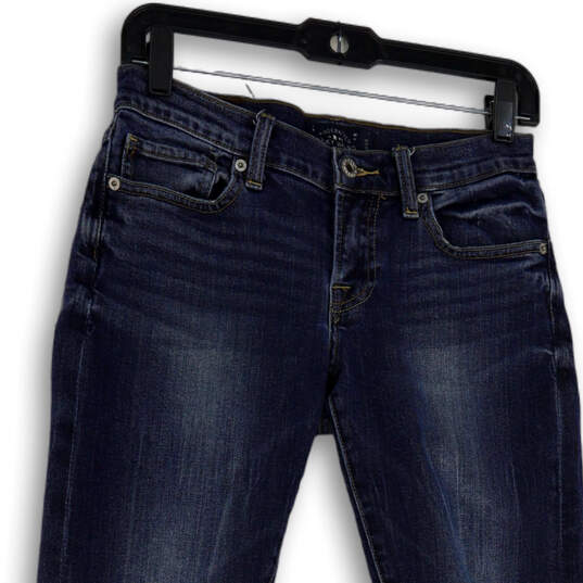 Womens Blue Denim Medium Wash Pockets Stretch Skinny Leg Jeans Size 00/24 image number 3