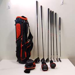 Cobra Black & Orange Golf Bag with 7 King Jr. Golf Clubs