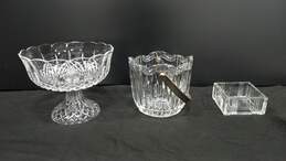Bundle of Crystal Ice Bucket With Handle, Candy Dish, And Ashtray