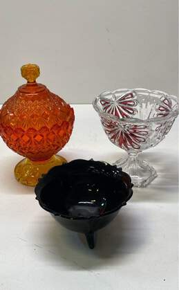 Vintage Decorative Glass Assorted Lot of 3 Vintage Candy/Condiment/Bowls