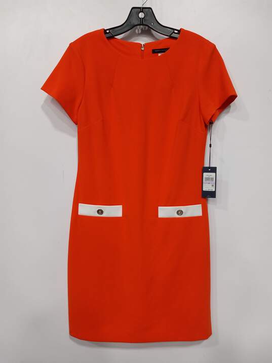 Women’s Tommy Hilfiger Orange Mod Dress Sz 6 NWT image number 1