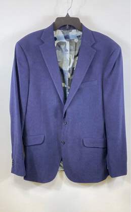 Kenneth Cole Reaction Mens Blue Pockets Single Breasted Blazer Jacket Size 44L