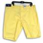 NWT Mens Yellow Flat Front Slash Pocket Classic Chino Shorts Size 40 image number 1