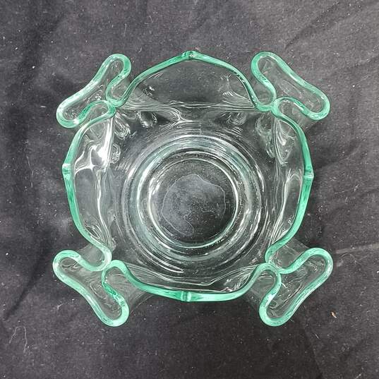 Clear Green Glass Art Bowl image number 2