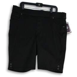 NWT Gloria Vanderbilt Womens Black 5-Pocket Design Bermuda Shorts Size 18W
