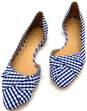 Talbots Blue White Gingham Check Edison D'Orsay Bow Flats Womens Size 8 image number 1