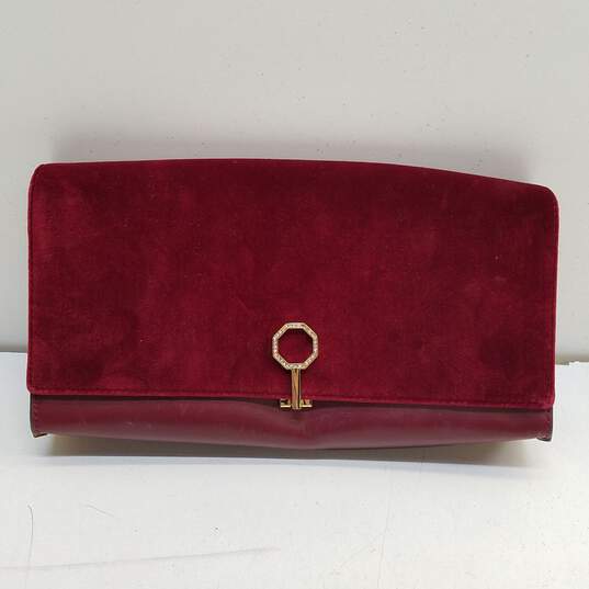Louise Et Cie Velvet Leather Handbag Red image number 1