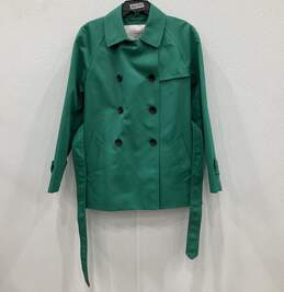 Coach Teal Cotton Short Trench Coat alternative image