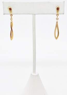 14K Gold Artisan Drop Earrings 3.4g