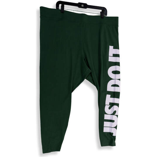 Buy the Womens Green Elastic Waist Stretch Pull-On Cropped