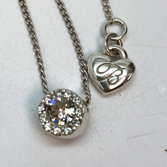Designer Brighton Silver-Tone Crystal Cut Stone Round Pendant Necklace image number 4